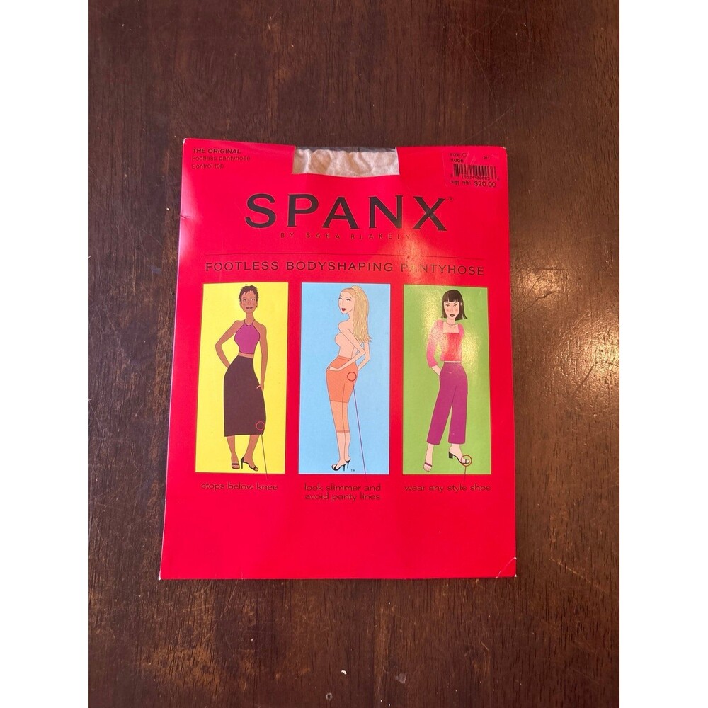 Spanx footless bodyshaping pantyhose control nude tights sheer modest vintage